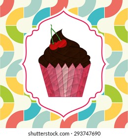 delicious cupcake design, vector illustration eps10 graphic 