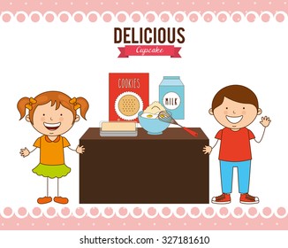 delicious cupcake design, vector illustration eps10 graphic 