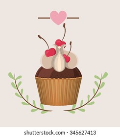 delicious cupcake design, vector illustration eps10 graphic 
