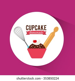delicious cupcake design, vector illustration eps10 graphic 