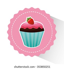 delicious cupcake design, vector illustration eps10 graphic 