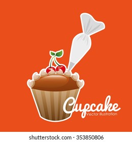 delicious cupcake design, vector illustration eps10 graphic 