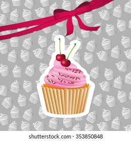 delicious cupcake design, vector illustration eps10 graphic 