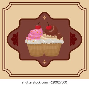 Delicious cupcake dessert