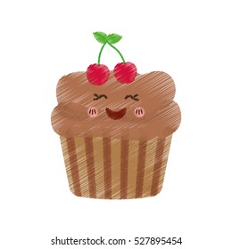 Delicious cupcake dessert icon vector illustration graphic design