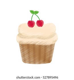 Delicious cupcake dessert icon vector illustration graphic design