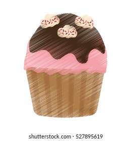 Delicious cupcake dessert icon vector illustration graphic design