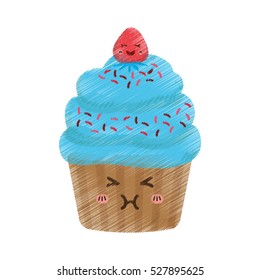 Delicious cupcake dessert icon vector illustration graphic design