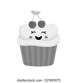 Delicious cupcake dessert icon vector illustration graphic design