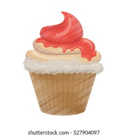 Delicious cupcake dessert icon vector illustration graphic design