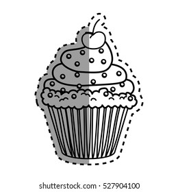 Delicious cupcake dessert icon vector illustration graphic design