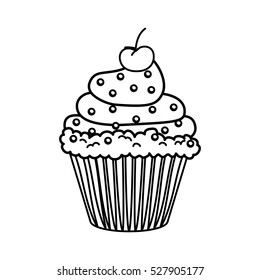 Delicious cupcake dessert icon vector illustration graphic design