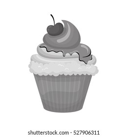 Delicious cupcake dessert icon vector illustration graphic design