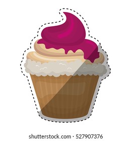 Delicious cupcake dessert icon vector illustration graphic design