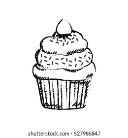 Delicious cupcake dessert icon vector illustration graphic design