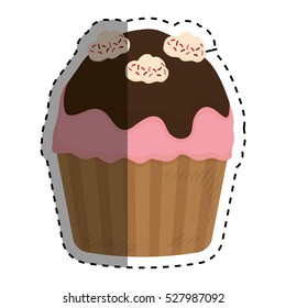 Delicious cupcake dessert icon vector illustration graphic design