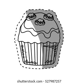 Delicious cupcake dessert icon vector illustration graphic design