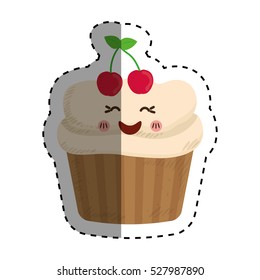 Delicious cupcake dessert icon vector illustration graphic design