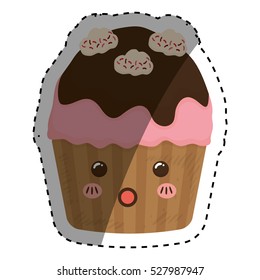 Delicious cupcake dessert icon vector illustration graphic design