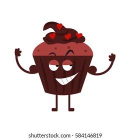 Delicious cupcake dessert icon vector illustration graphic design