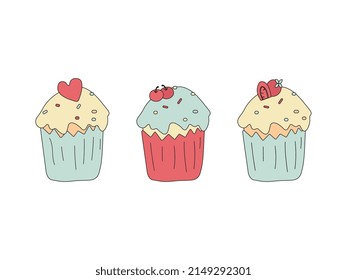 Delicious cupcake. Dessert vector illustration design