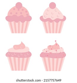  Delicious cupcake. Dessert vector illustration design