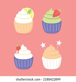 Delicious cupcake. Dessert vector illustration design.