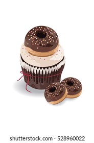 Delicious cupcake donuts. 