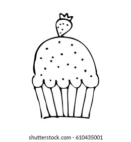 delicious cupcake drawing icon vector illustration design