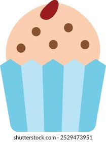 Delicious Cupcake Icon Representing Sweetness, Celebration, and Fun, Perfect for Highlighting Desserts, Parties, and Festive Occasions with a Colorful and Playful Design.