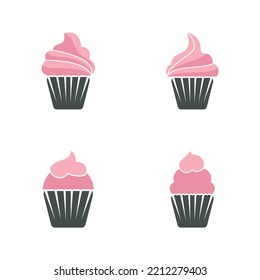 delicious cupcake icon vector illustration template design