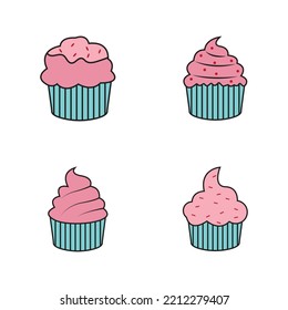 delicious cupcake icon vector illustration template design