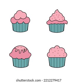 leckeres Cupcake-Symbol, Vektorgrafik-Design