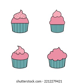 delicious cupcake icon vector illustration template design