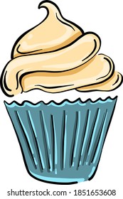 Köstlicher Cupcakes, Illustration, Vektorgrafik auf weißem Hintergrund