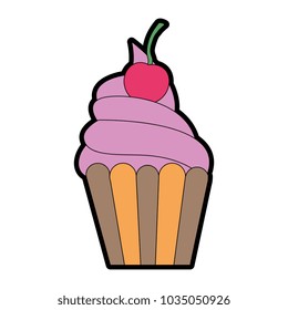 delicious cupcake isolated icon
