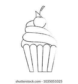 delicious cupcake isolated icon