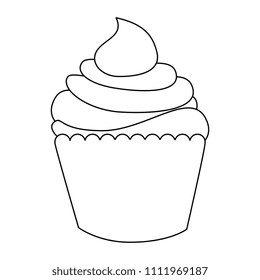 delicious cupcake isolated icon