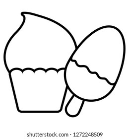 delicious cupcake isolated icon