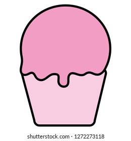delicious cupcake isolated icon