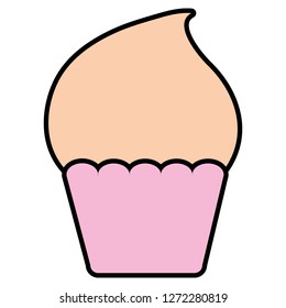 delicious cupcake isolated icon