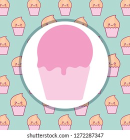 delicious cupcake isolated icon