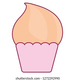 delicious cupcake isolated icon