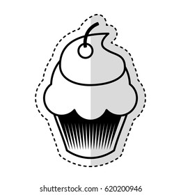 delicious cupcake isolated icon