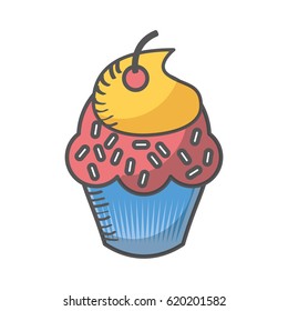 delicious cupcake isolated icon