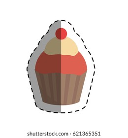 delicious cupcake isolated icon