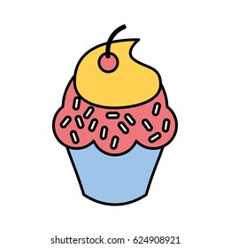 delicious cupcake isolated icon