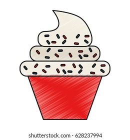 delicious cupcake isolated icon
