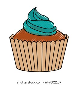 delicious cupcake isolated icon