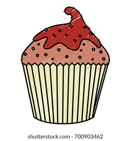 delicious cupcake isolated icon